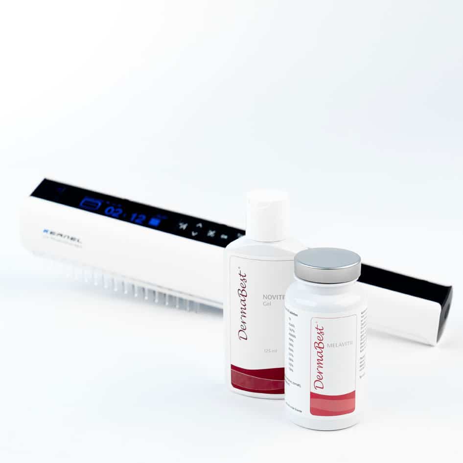 Pakket 2: DermaBest® Melavitil + DermaBest® Novitil + UVB lamp Klein